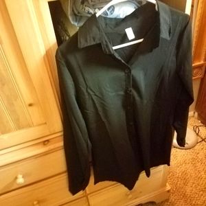 Silky soft black small button down blouse.